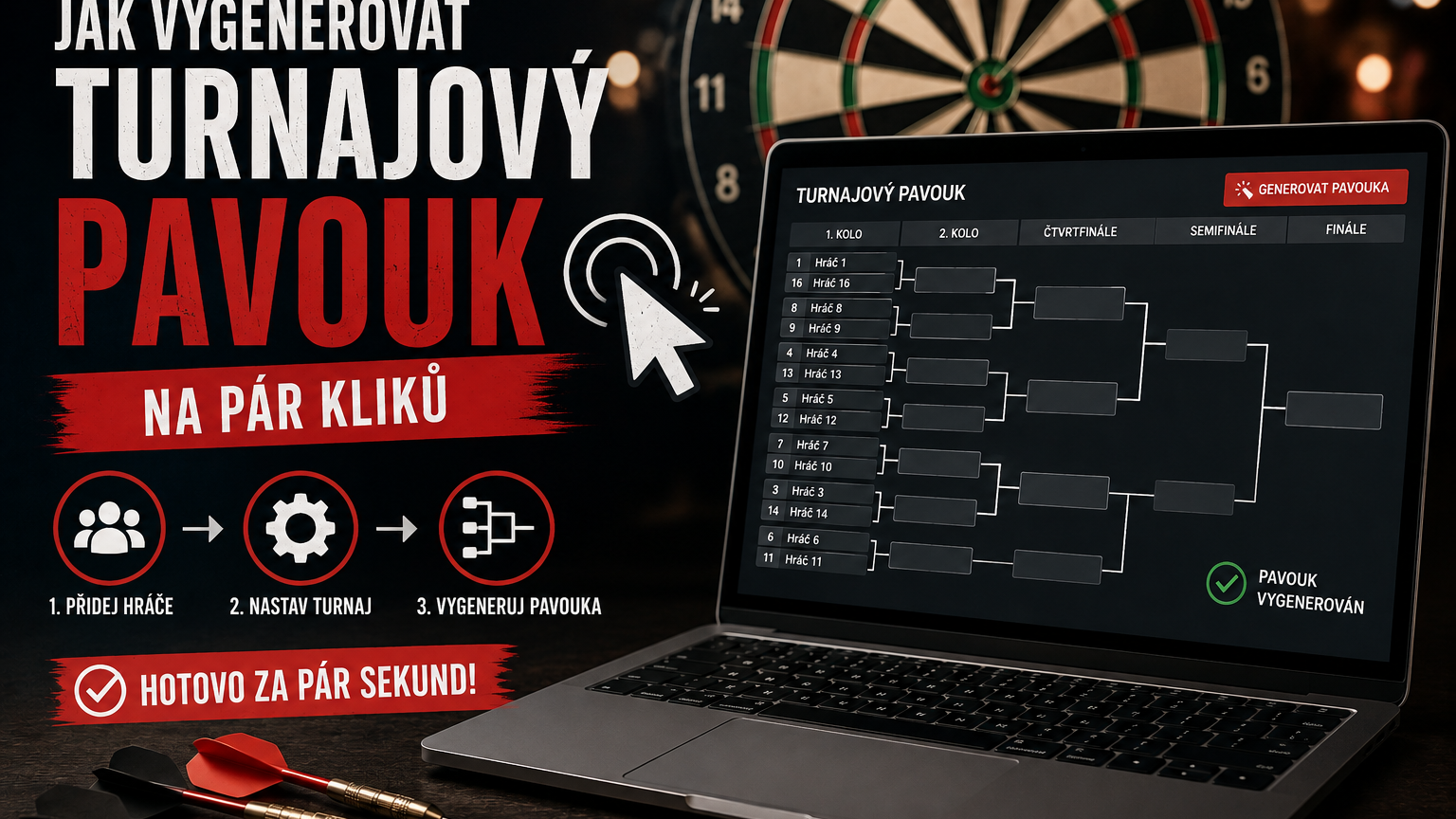 Jak vygenerovat turnajový pavouk (Bracket) na pár kliknutí
